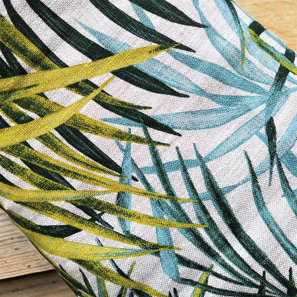Thumbnail: Handcrafted Traditional Straw Broom with Linen Tropical Leaves Cover
