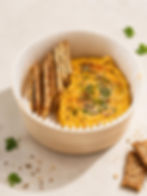 Houmous de carottes, crackers maison