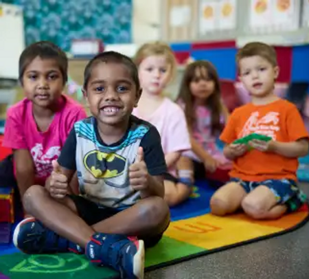Kids on Learning Mat