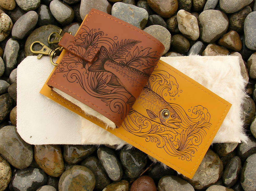 Leather fly fishing wallet