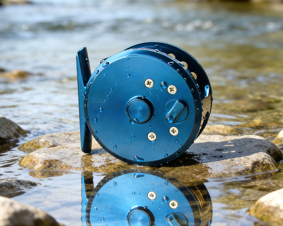 Thumbnail: small blue trek fly reel