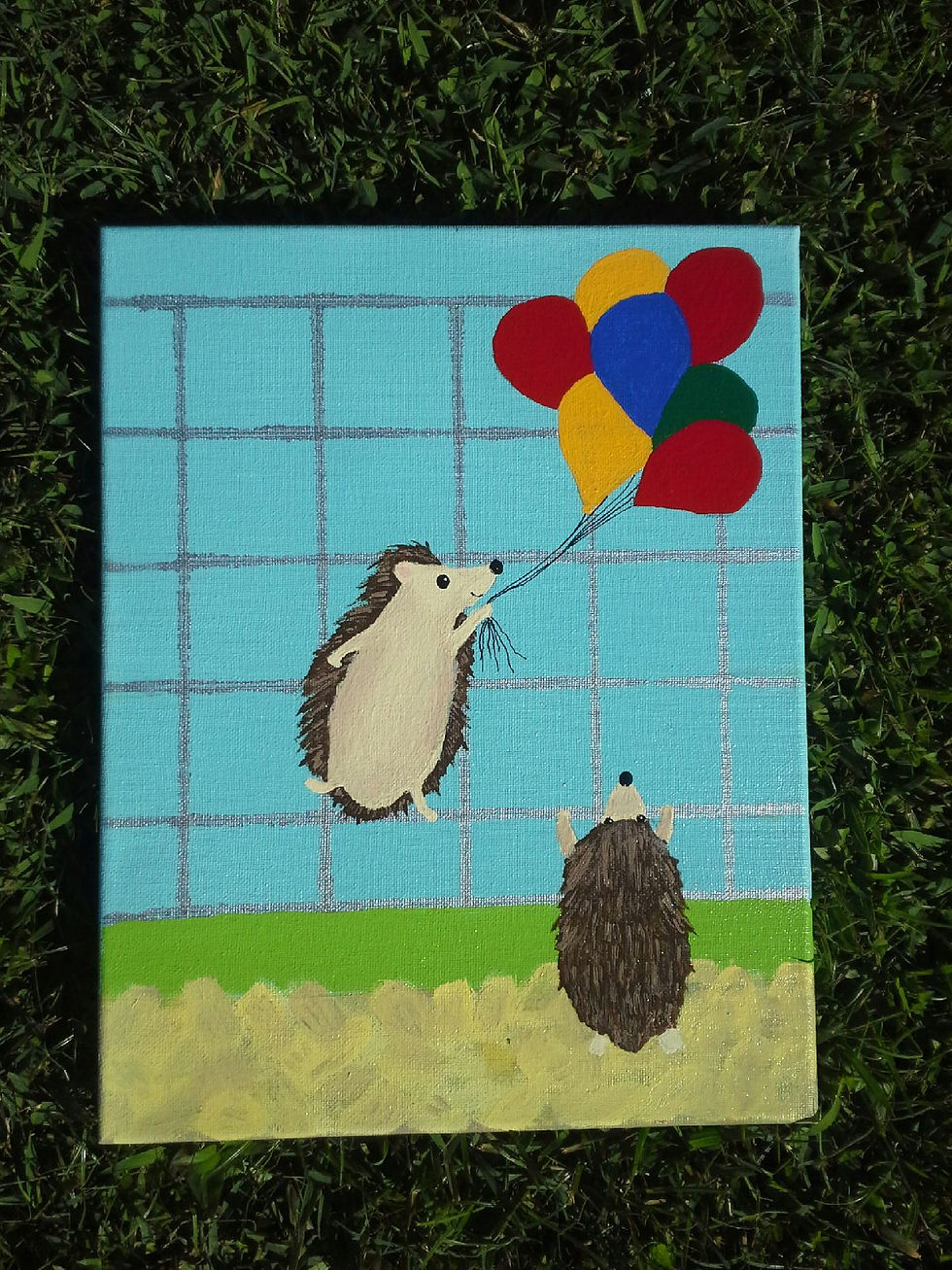 "The Escape Artist"11x14" hand painted stretched canvas