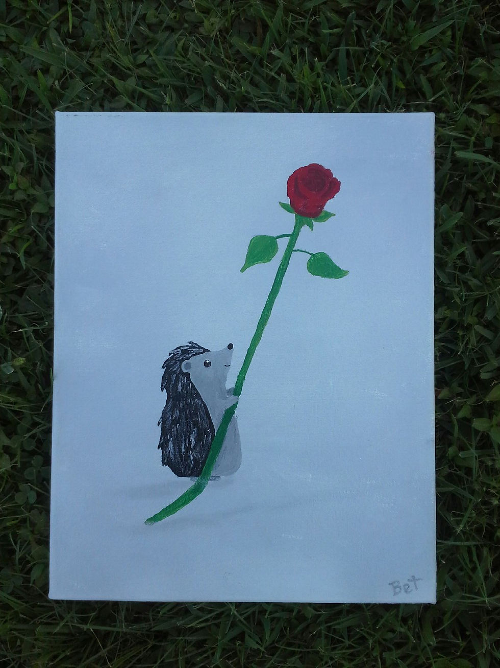 Thumbnail: "Unspoken Love"11x14" hand painted stretched canvas