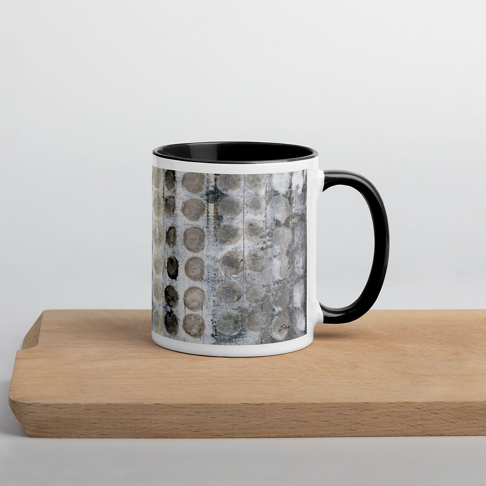 Neutral Abstract Art Coffee Mug | Faded Patterns of Time
