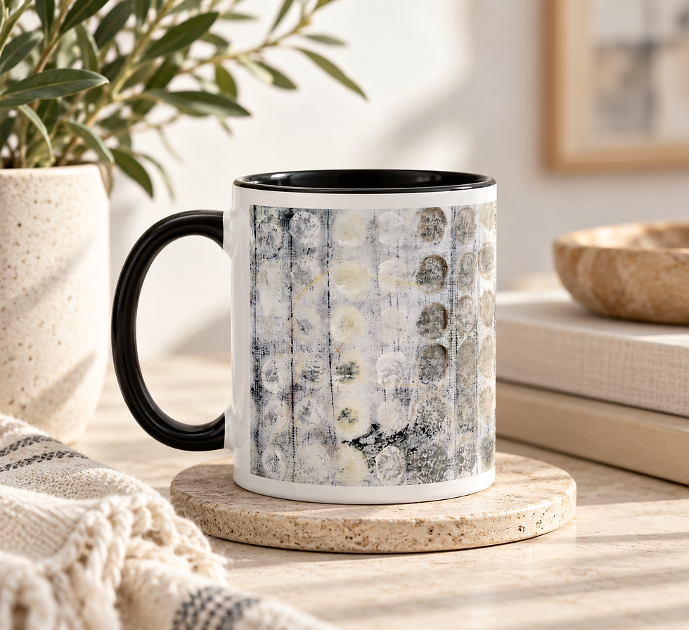 Neutral Abstract Art Coffee Mug | Faded Patterns of Time