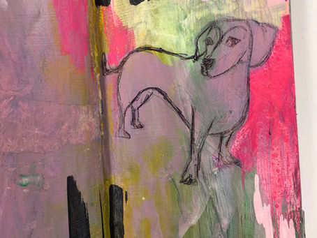 Dog in a abstract background