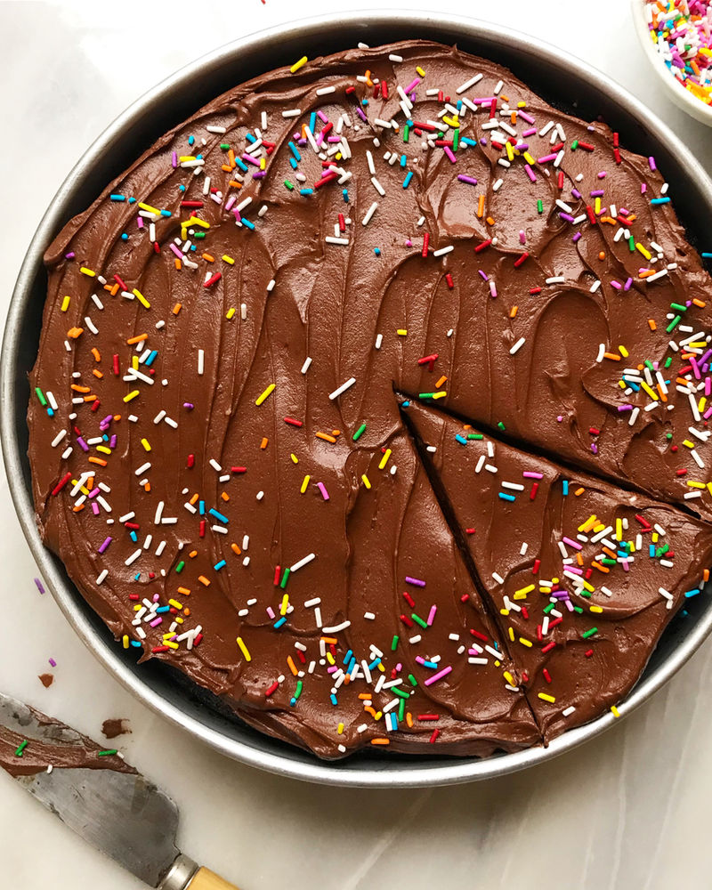 OneLayer Chocolate Cake w/ Dark Chocolate Frosting