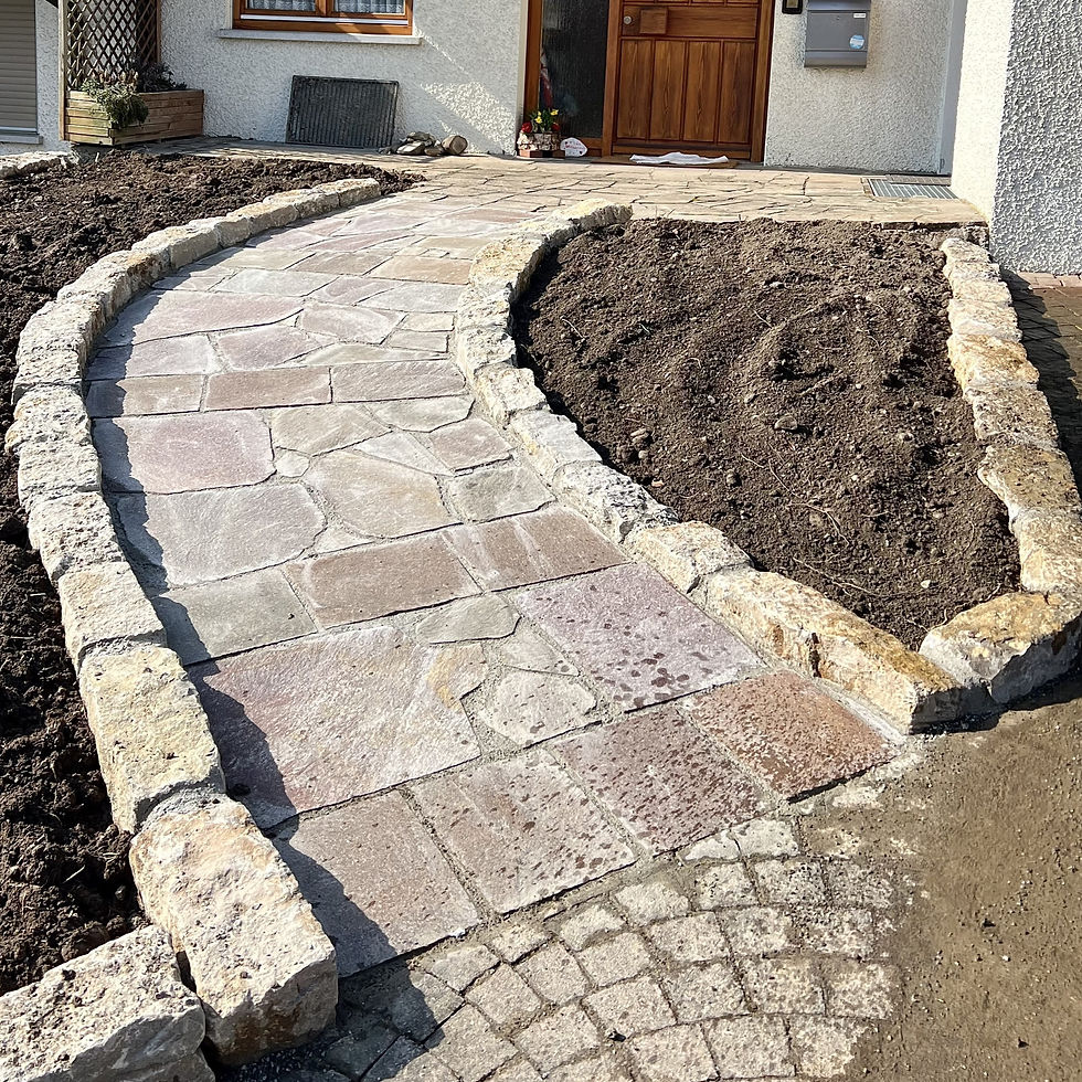 Wegeinfassung mit Würzburger Muschelkalk