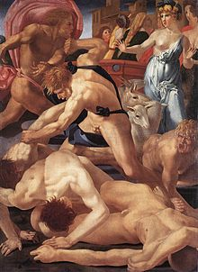 Moses Defends Jethro's Daughters by Rosso Fiorentino, c. 1523-1524