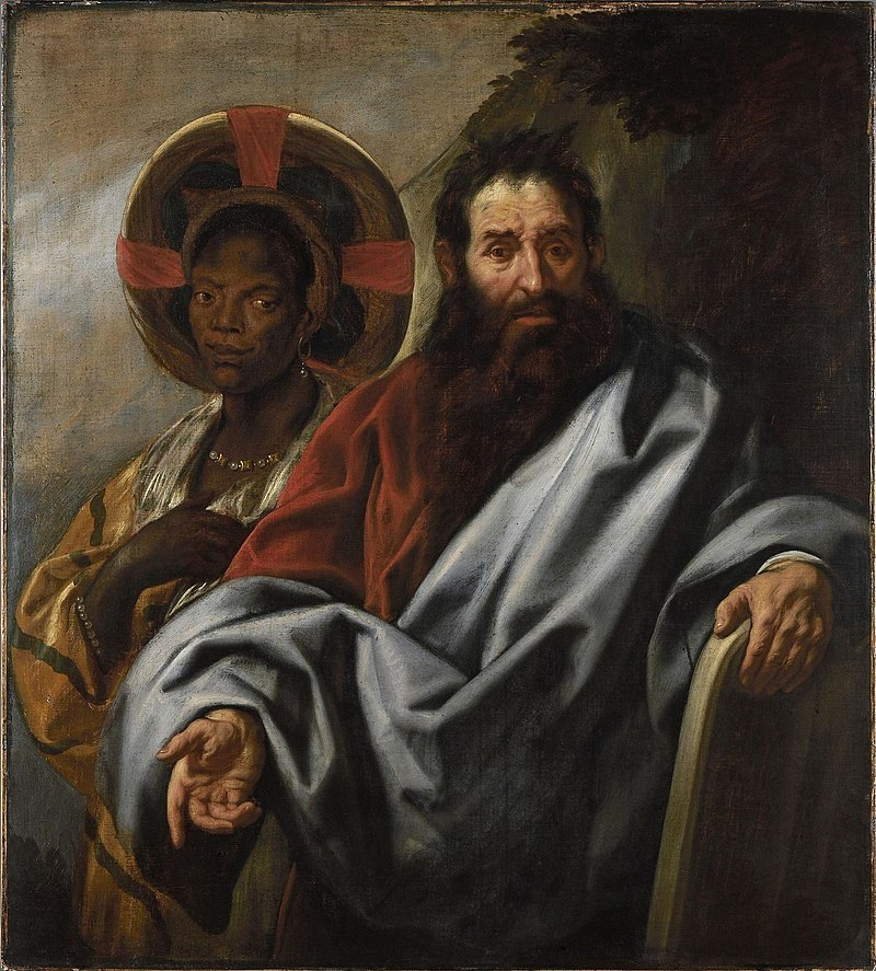 Moses and his Ethiopian wife Zipporah (Mozes en zijn Ethiopische vrouw Sippora). Jacob Jordaens, c. 1650
