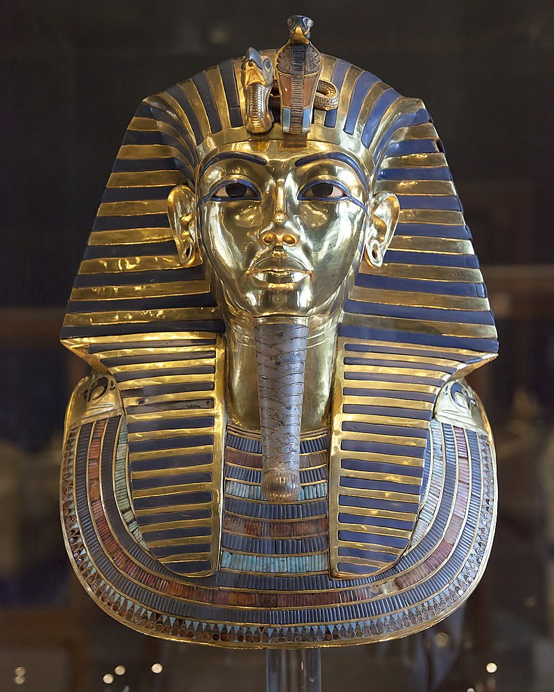 Pharaohs' tombs were provided with vast quantities of wealth, such as the golden mask from the mummy of Tutankhamun.