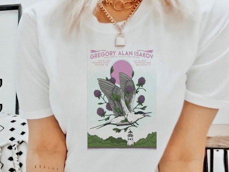 Official Gregory Alan Isakov July 27 28, 2023 Portland, ME and Burlington, VT Tour Shirt