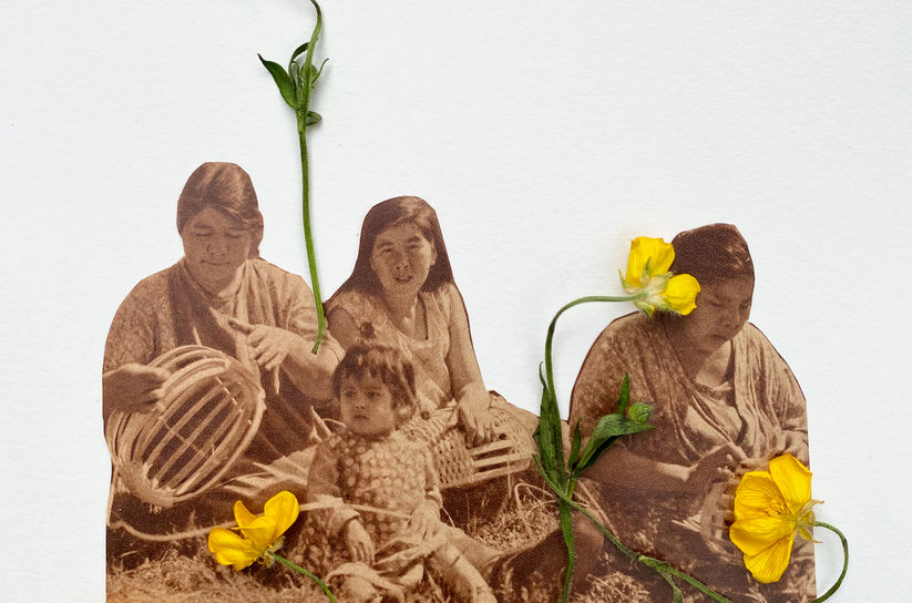 Mikmaq women_Suck it up buttercup_Camille Myles_Vintage magazine and flowers_8X11_2022.jpe