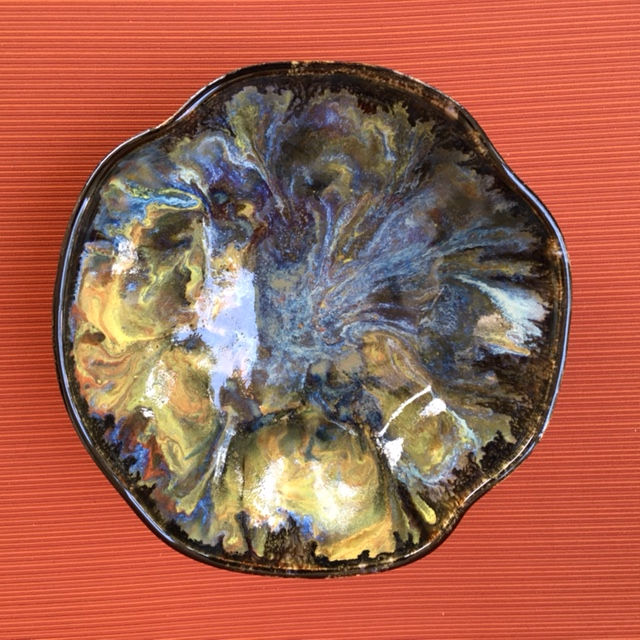 Medium marble glaze, h.3x7 inches