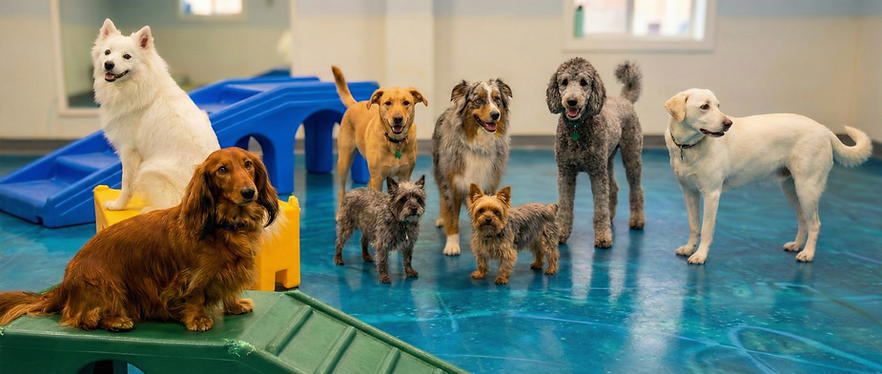 Dogs Playing At Daycare