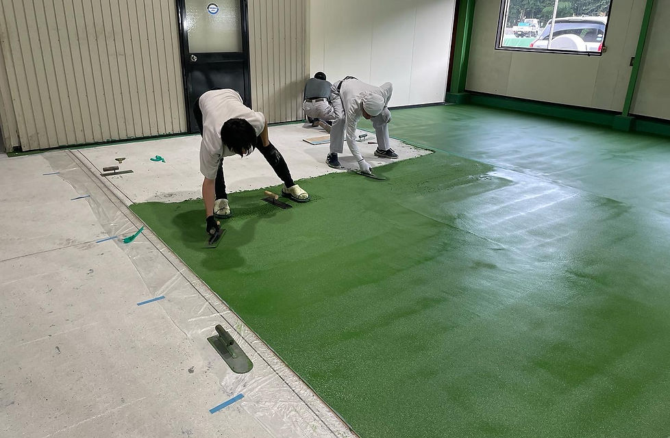 塗床工事作業状況