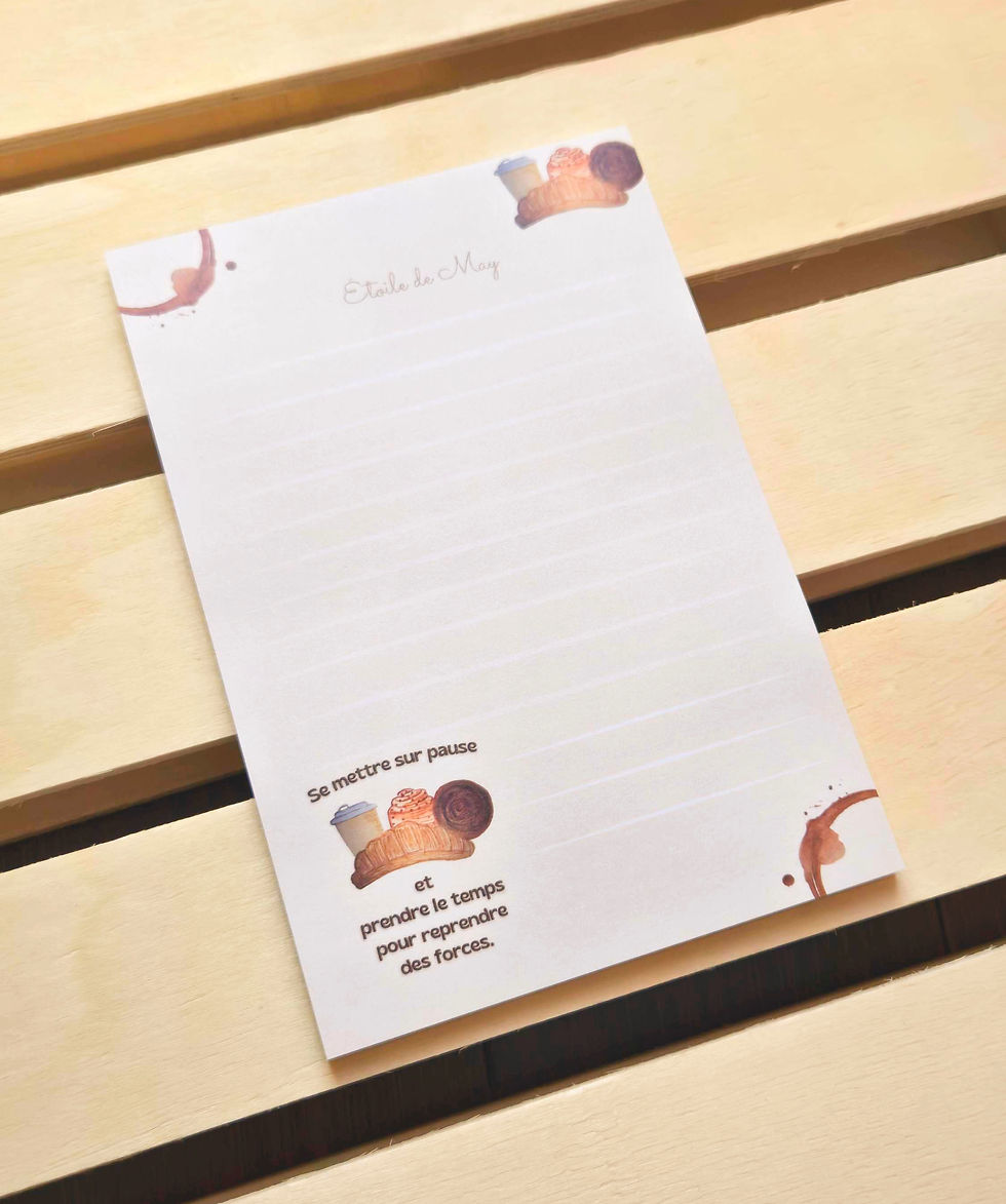 Bloc-notes autocollant mi-long '' Viennoiseries''