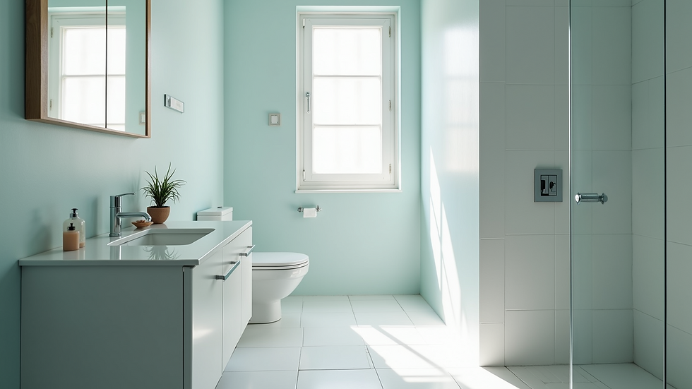 High angle view of a spotless bathroom