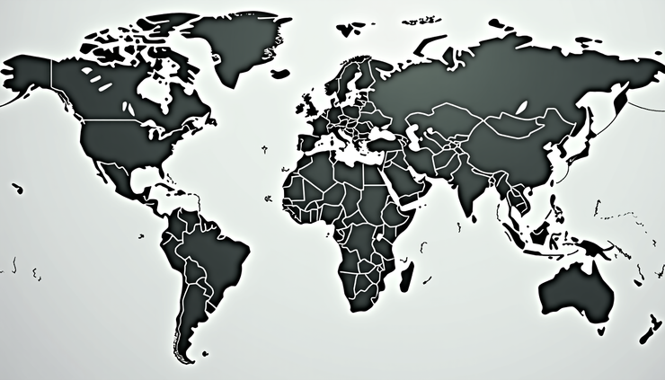 Eye-level view of a global map highlighting countries adopting the New York Convention