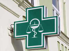 Green pharmacy sign