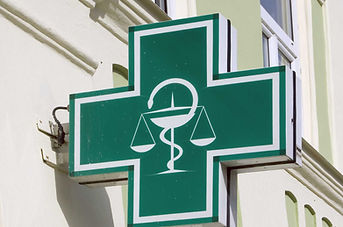 Green pharmacy sign