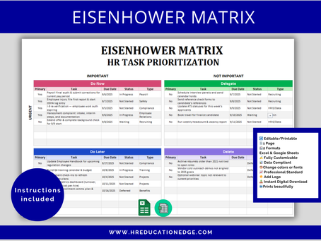 HR Task Prioritization: The Eisenhower Matrix That Stops Firefighting