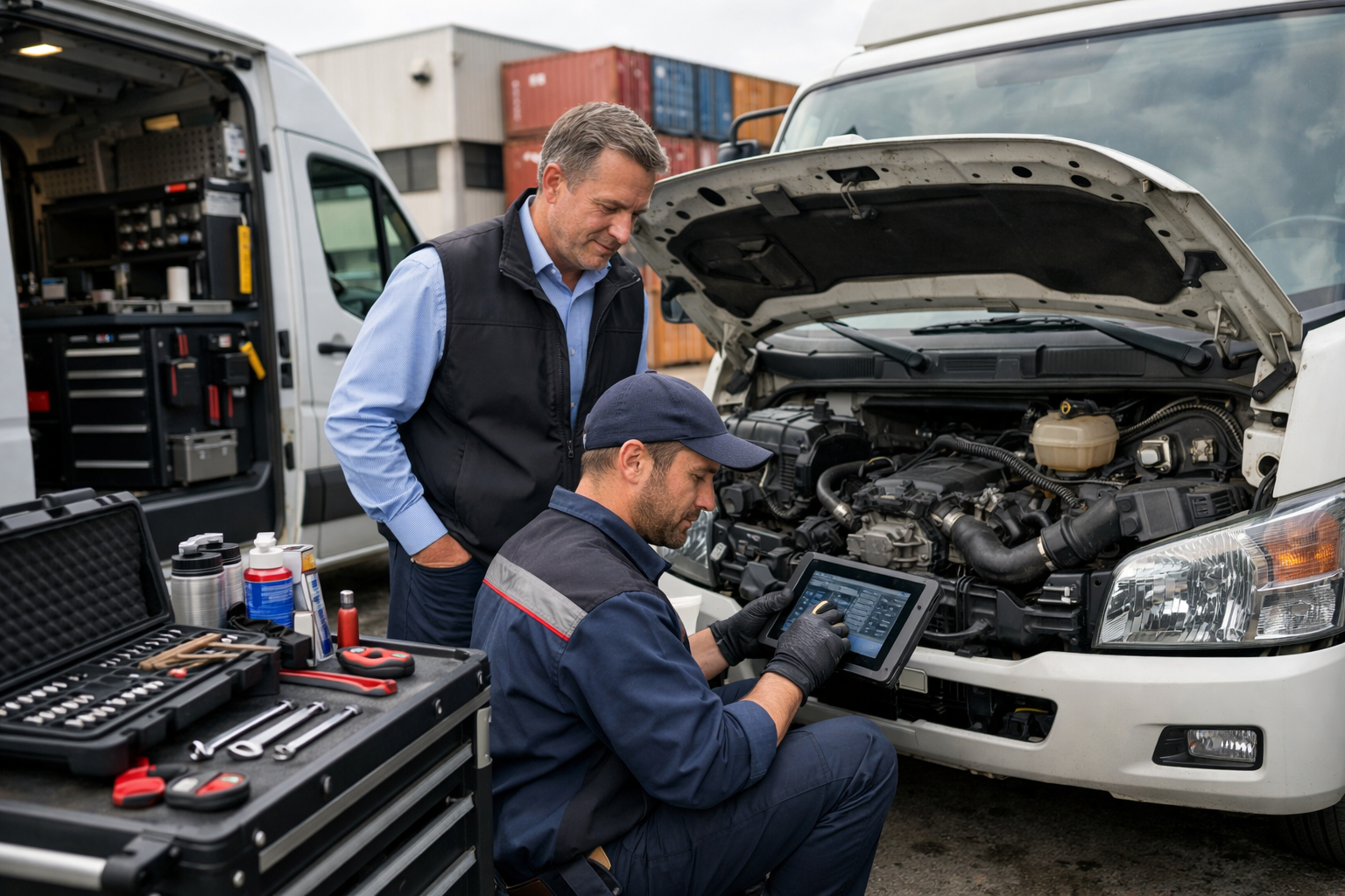 Manutenção in loco na Base do Cliente