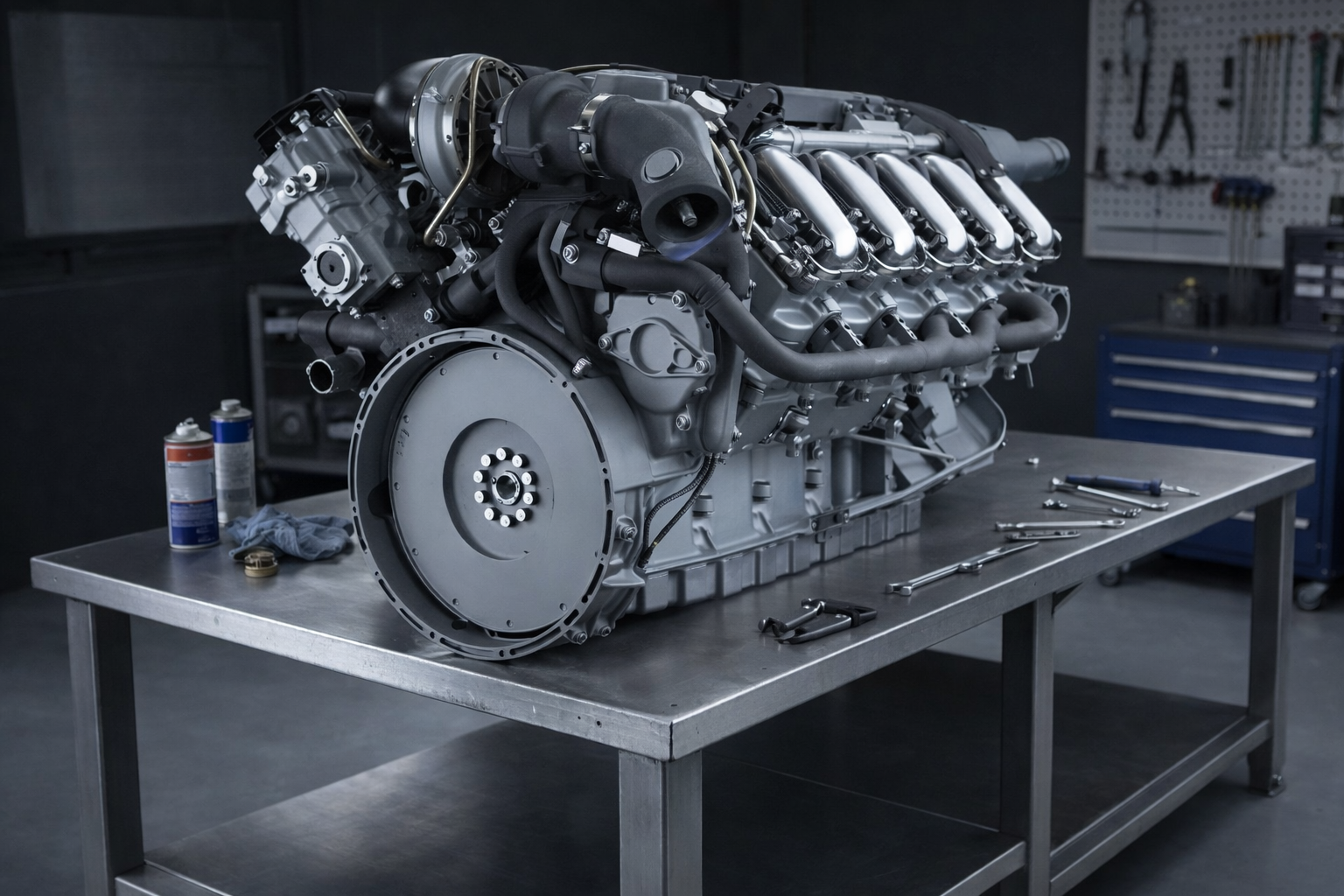 Mecânico realizando diagnóstico de Motor e Injeção diesel