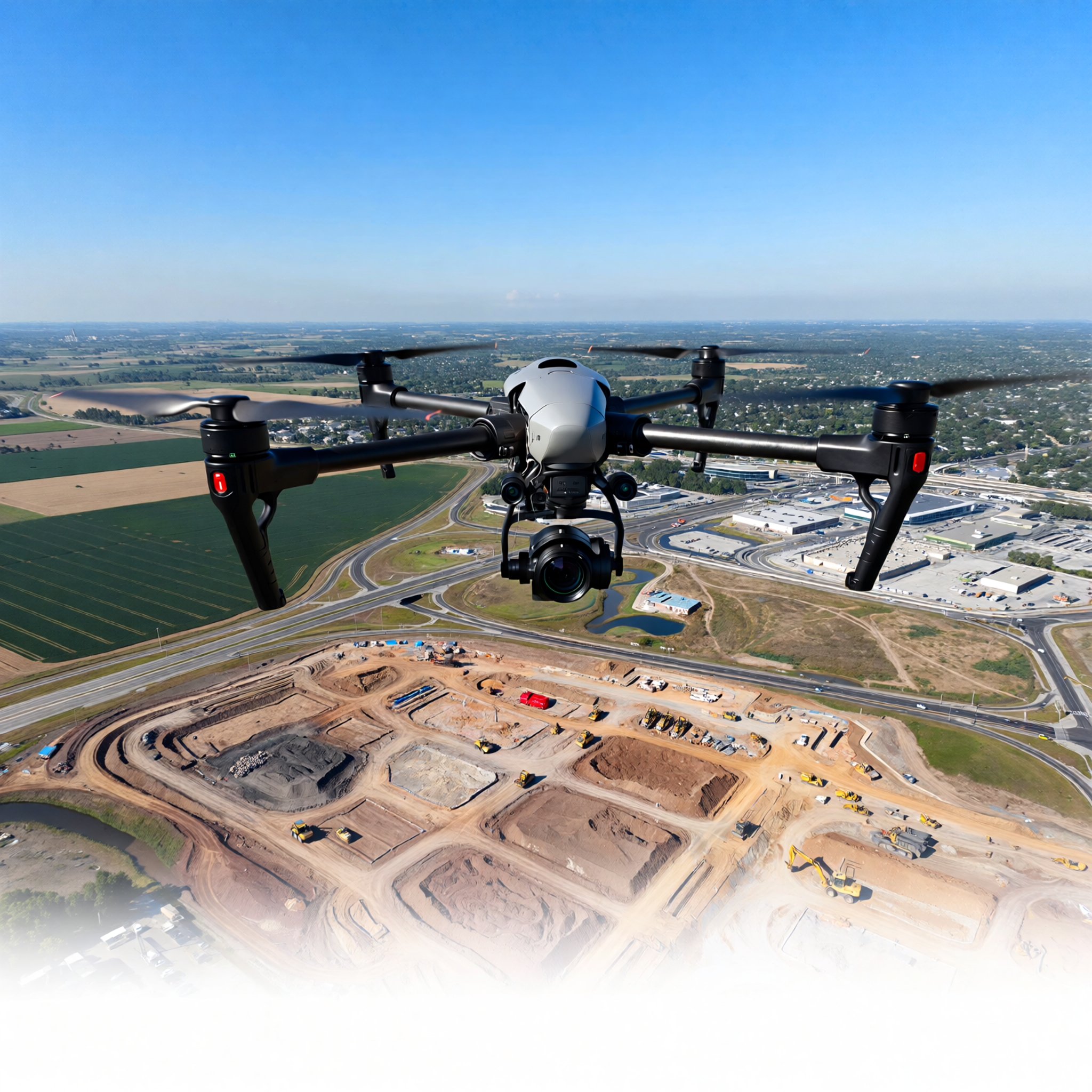 Drone doing aerial mapping surveying