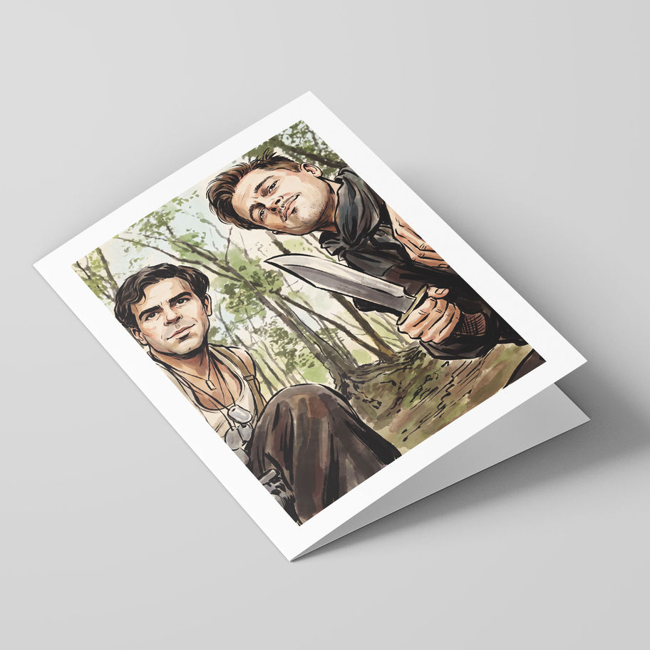 Poster Shop Boys Inglourious Basterds - Lt. Aldo Raine illustrated greeting card, front of the card. Shop now