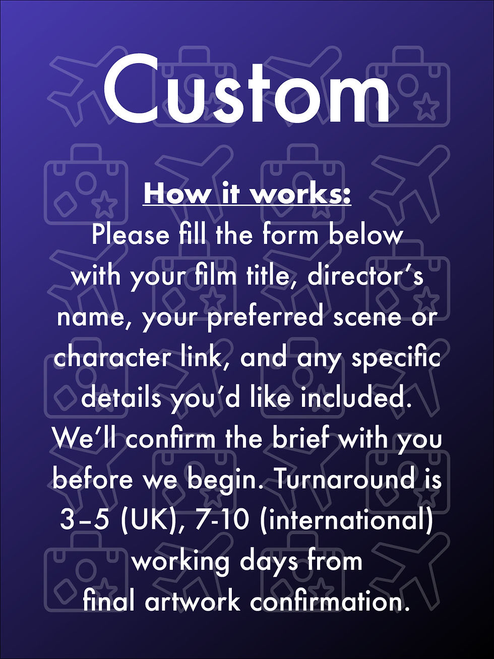Custom movie poster how it works — order process for illustrated film prints, Poster Shop Boys London