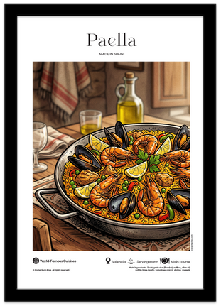 Poster Shop Boys World Cuisine Illustrated Poster featuring Paella