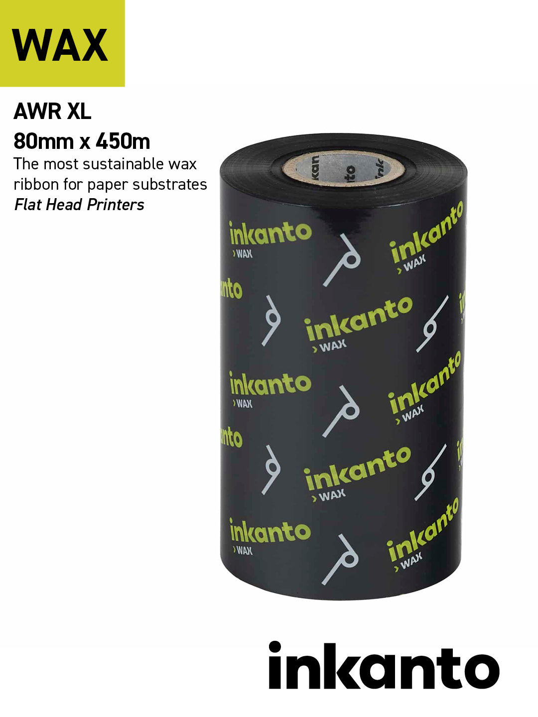 Armor | Inkanto | AWR XL | Thermal Transfer Ribbon UK | 80mm x 450m | Pack of 10