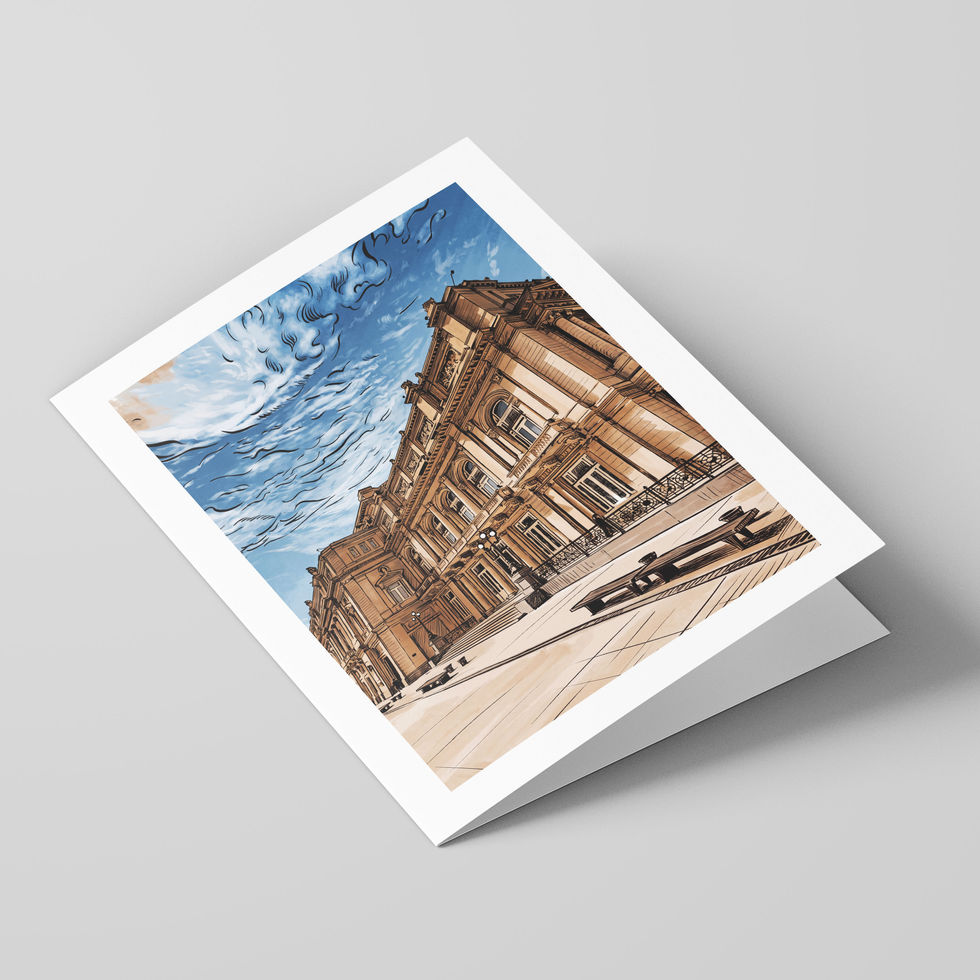 Poster Shop Boys Buenos Aires - Teatro Colón illustrated greeting card, front of the card. Shop now