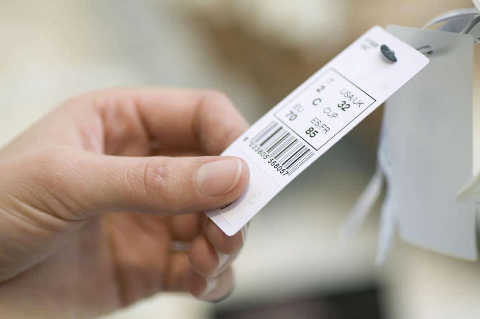 Close-up of a paper medical label printed using a wax thermal ribbon