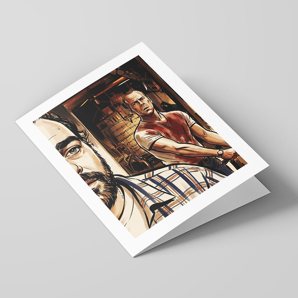 Poster Shop Boys Pulp Fiction - Butch Coolidge illustrated greeting card, front of the card. Shop now