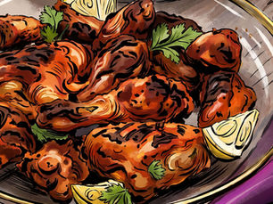 Peri Peri Chicken Food Poster UK: The Dish That Crossed Continents and Earned Its Wall Space — original mid-century illustrated food poster displayed in a styled kitchen setting by Poster Shop Boys, printed on 200gsm premium matte paper