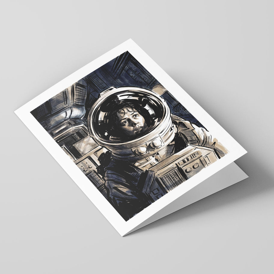 Poster Shop Boys Alien - Ripley illustrated greeting card, front of the card. Shop now