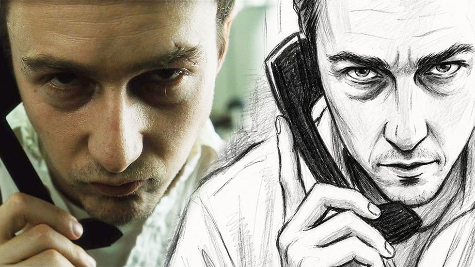 Poster Shop Boys illustrated movie poster art featuring Fight Club Movie The Narrator