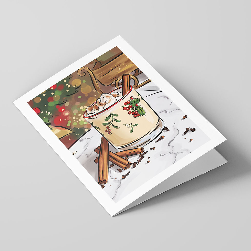 Poster Shop Boys Eggnog illustrated greeting card, front of the card. Shop now