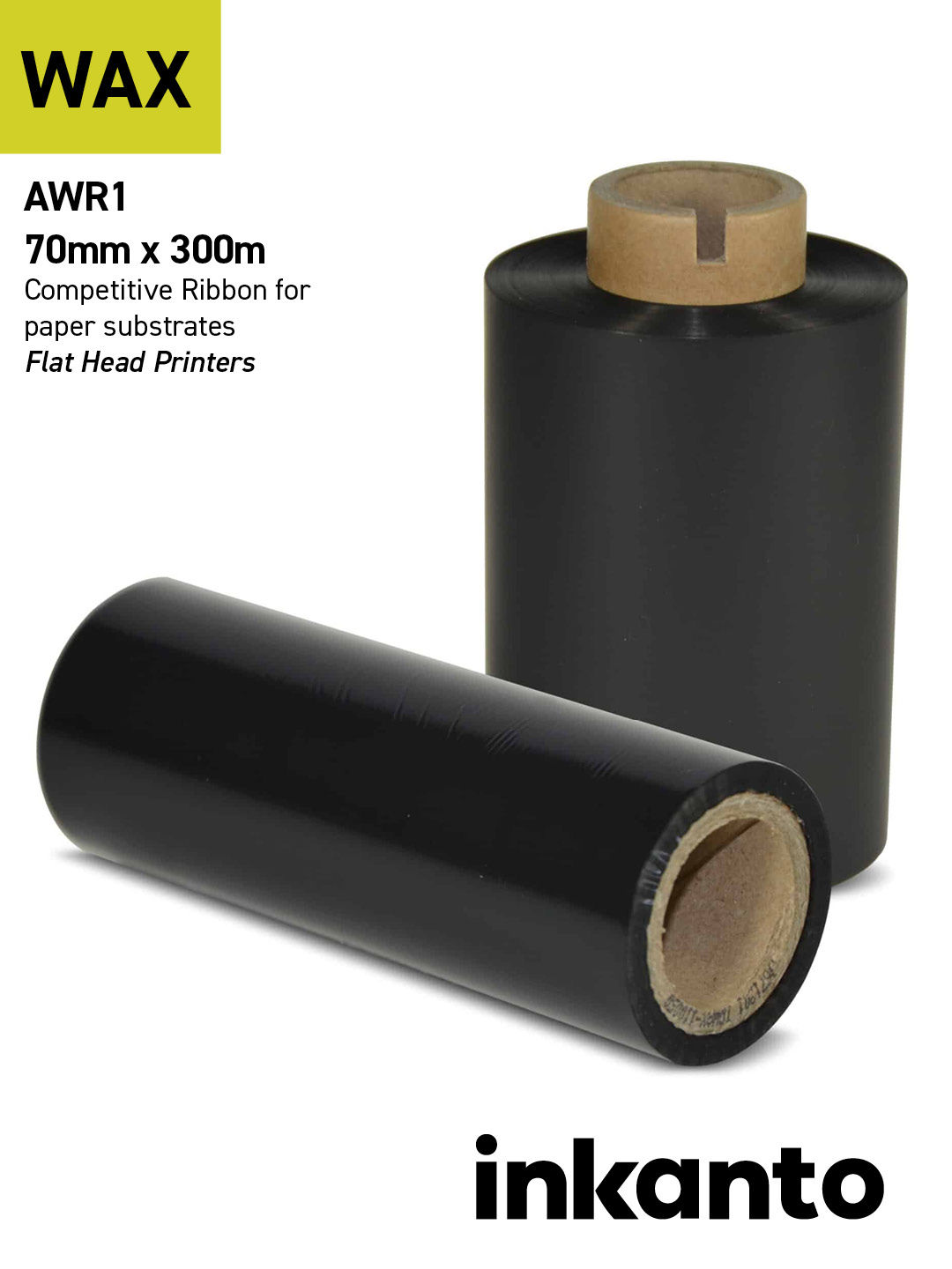 Armor | Inkanto | AWR1 | Thermal Transfer Ribbon UK | 70mm x 300m | Pack of 10