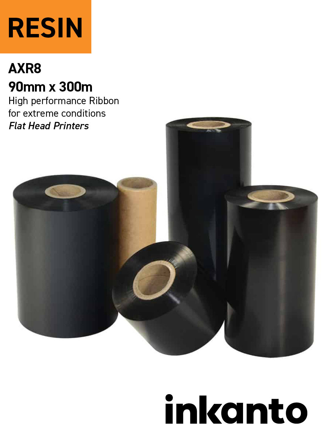 Armor | Inkanto | AXR8 | Thermal Transfer Ribbon UK | 90mm x 300m | Pack of 10
