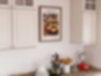 Shakshouka — Maghrebi illustrated world cuisine poster displayed in modern kitchen or dining interior with natural daylight