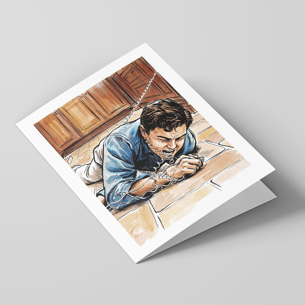 Poster Shop Boys Wolf of Wall Street - Jordan - Phone illustrated greeting card, front of the card. Shop now