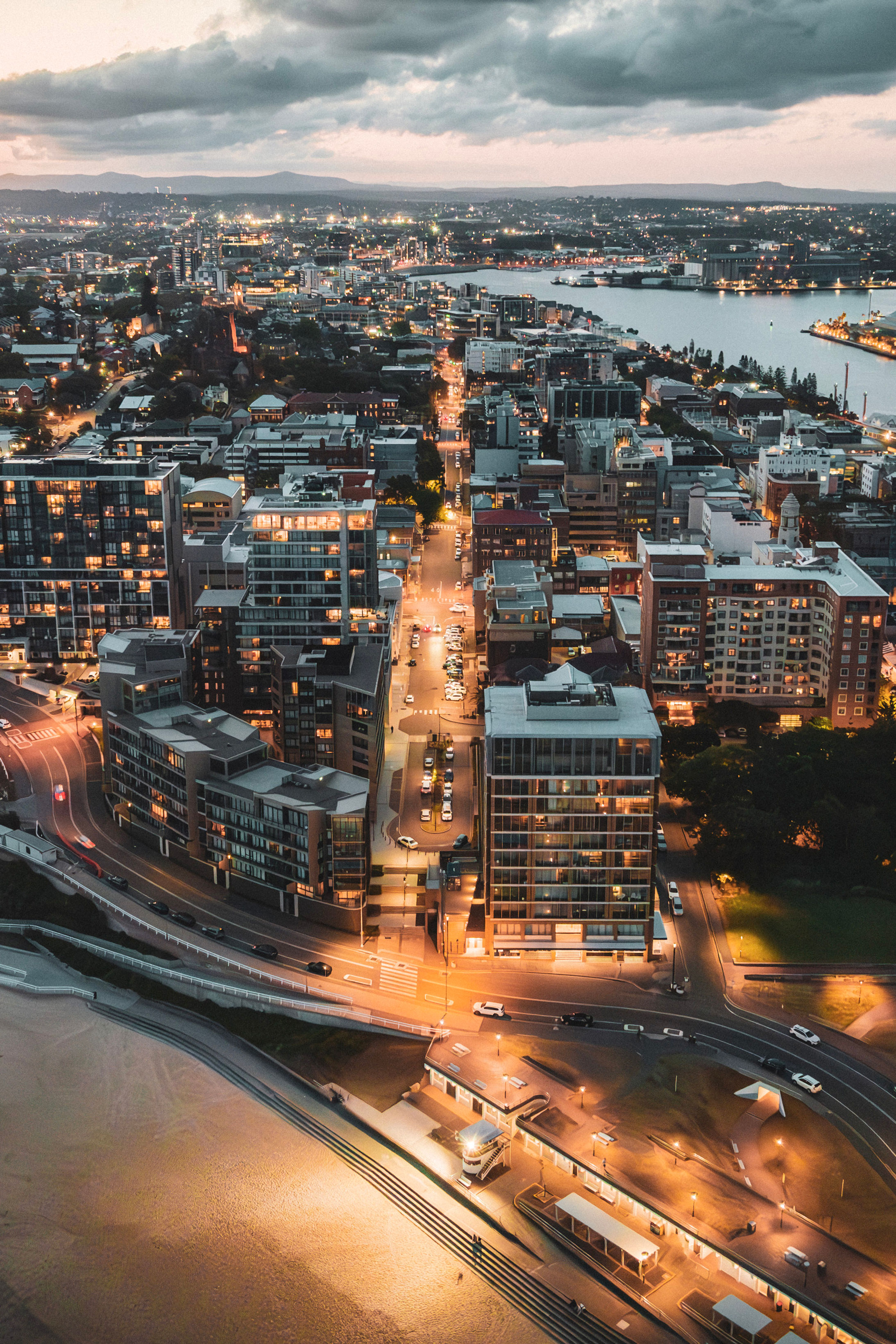 Newcastle City at Night - Framed