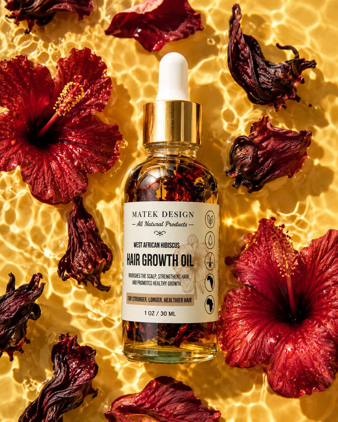 West African hibiscus hair growth oil