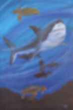 great white shark painting