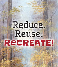 misty forest painting