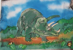 Triceratops hand painted jacket