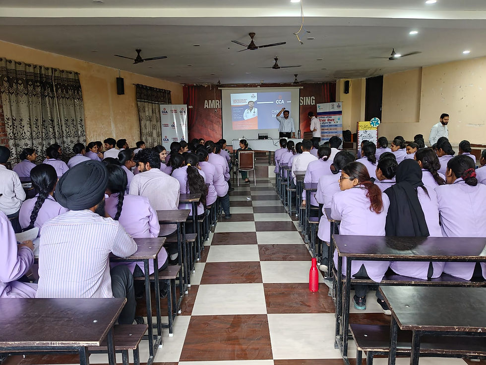 Cancer Awareness Session at Amritsar Nursing College | CCA Amritsar